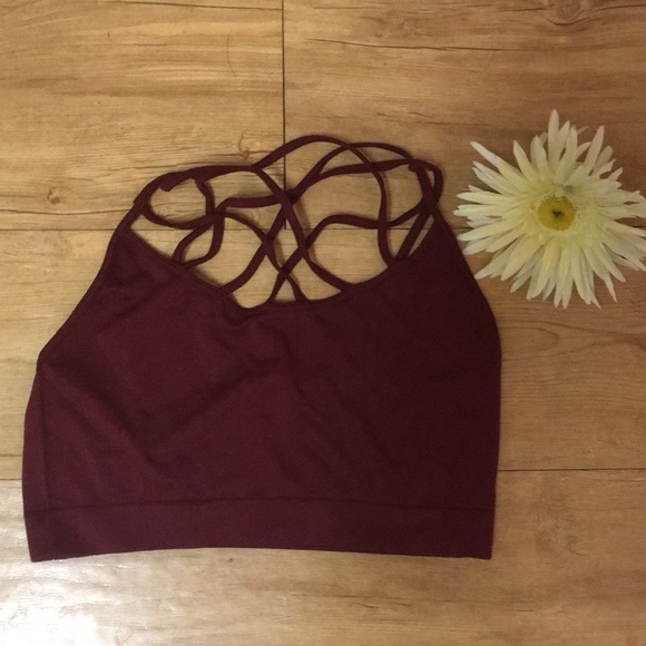 1 day sale! Dark burgundy front caged bralette - Picture 3 of 5